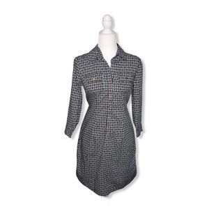 Tommy Hilfiger Navy White Logo Printed Shirt Dress